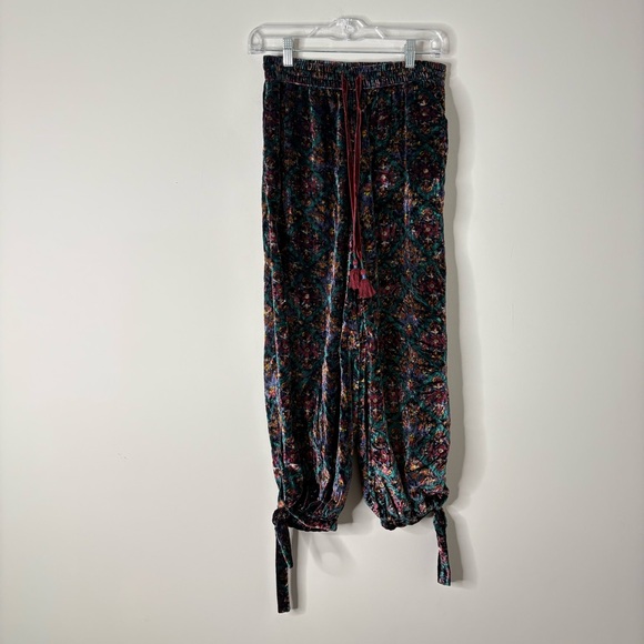 Anthropologie Percie Velvet Harem Joggers Floral - Picture 4 of 8